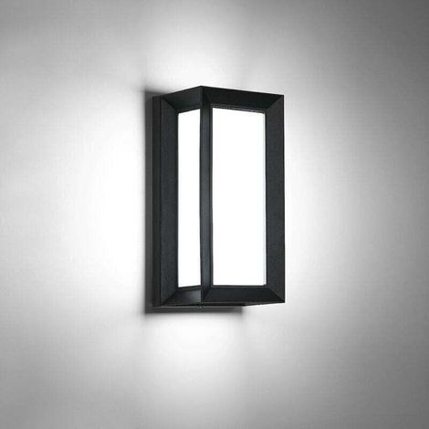 Applique da esterno moderna a LED da 18W, impermeabile IP65, rettangolare, in metallo, ideale per cortile, giardino, patio, villa, corridoio, luce bianca fredda 6000K - Crezuo