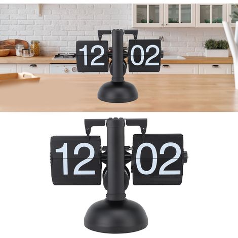 Horloge à affichage automatique en acier inoxydable 304 de style européen, horloge de salon rétro et simple, petite horloge mécanique à affichage à balancier, horloge 24 heures à un seul pied entièrem (1/5)
