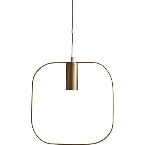 Suspension Star Trading 'Shape' avec douille E27 pour ampoules décoratives, carrée, dorée, H 30 cm