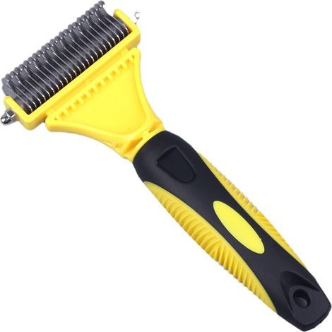 Brosse Chien Brosse Chat, Peigne Déméloir Chien Professionnel et Brosse Chien Poil Long, Râteau de Toilettage pour Chien et Chat Réduit Efficacement (1/5)