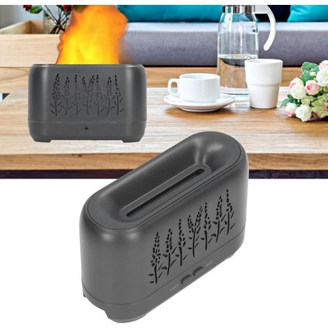 Humidificateur d'aromathérapie 200 ml avec flamme creuse, lumière d'ambiance, noir, 100-240 V (norme britannique) (1/5)