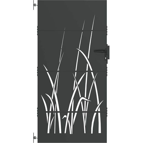 Maison Exclusive - Gartentor Schwarz 85 x 200 cm Pulverbeschichte