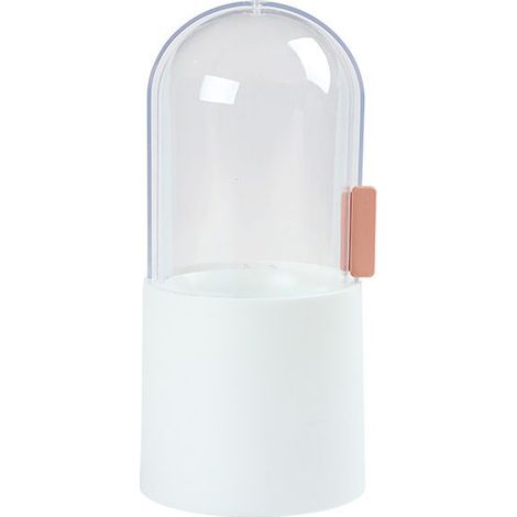 Boîte de rangement pour pinceaux de maquillage, organisateur cosmétique avec couvercle perlé – Pour vanité, comptoir blanc, support pinceaux ongles– (1/5)