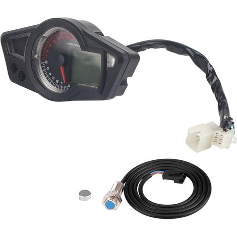 Compteur numérique LCD universel pour moto, tachymètre 15000 tr/min avec capteur de vitesse