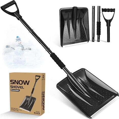 Pelle à neige, 108 cm de long, profilé en aluminium, lame coulissante, 4 parties amovibles, pelle à neige réglable et portable (1/5)