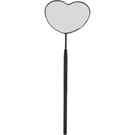 Miroir à Cils en Forme de Cœur Professionnel Portable en Acier Inoxydable pour Extensions de Cils Noir (1/5)