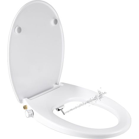 Siège de toilette bidet - Embout de douche WC Bidet Toilette japonaise - Siège de WC avec fermeture automatique - Embout de bidet non électrique à double buse auto-nettoyante (1/5)