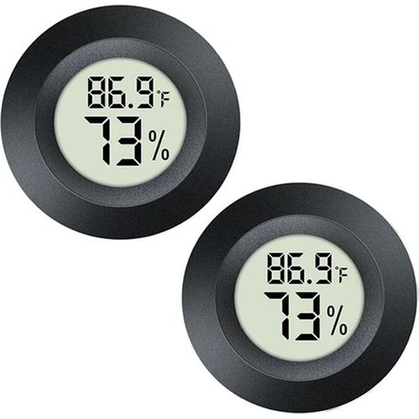 Lot de 2 mini thermomètres hygromètres numériques pour serres, humidificateurs, incubateurs, bocaux pour terrariums de reptiles, Fahrenheit (℉) ou Celsius (℃)