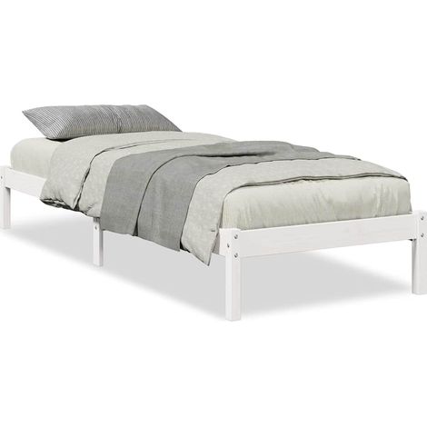 Maison Exclusive - Letto Extra Lungo senza Materasso Bianco 90x210 cm in Pino