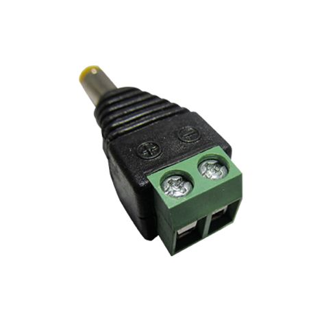 Adaptador de alimentación con conector jack y terminales atornillados para CCTV