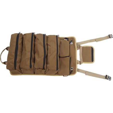 Mehrzweck-Werkzeugtasche mit Rollen, tragbar, aus Oxford-Gewebe, mit separaten Fächern, ideal für Gartenarbeit und Camping, khaki (1/5)