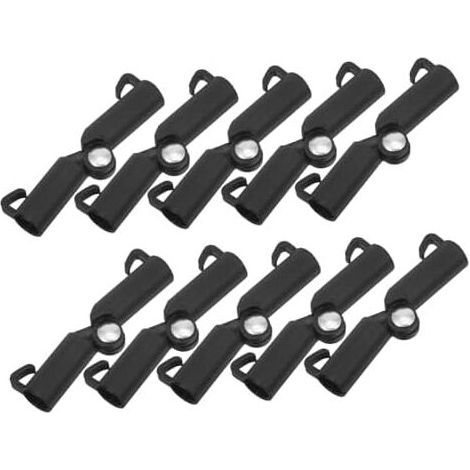 CSPARKV 8mm Reti di collegamento per pali per piante Pali per piante Clip per piante per supporto Fascette di fissaggio Legacci per piante Connettore per pomodori Ganci ad anello ABS nero (1/4)