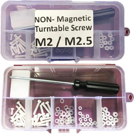 Assortiment de 73 pièces en nylon non magnétique à tête ronde avec tournevis et boîte de rangement – M2 M2,5 (6 mm-20 mm) pour la plupart des cartouches de platine (1/5)
