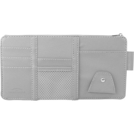 Organizzatore per aletta parasole auto，Organizzatore in pelle per aletta parasole，porta occhiali da sole，borsa portaoggetti per interni auto (1/5)