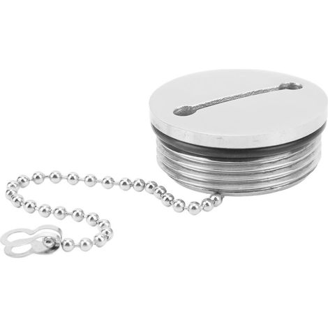 Bouchon de remplissage de réservoir de carburant marin en acier inoxydable 38mm avec chaîne, accessoire bateau.