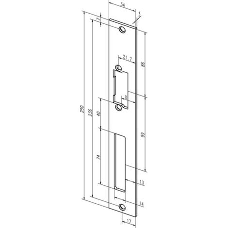 Chiusura piatta 94A VA con cerniera B.34xL.250mm DIN L/S (1/2)
