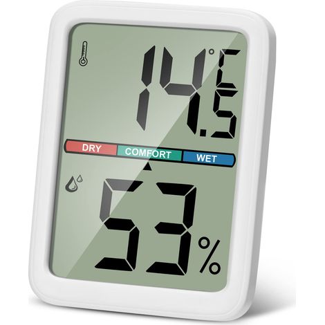 Thermomètre Hygromètre Interieur Maison, Mini Digital Numérique Température Humidité Thermomètre Chambre Bébé avec icône de Confort pour Salon Bureau, Maison, Garage (1/5)