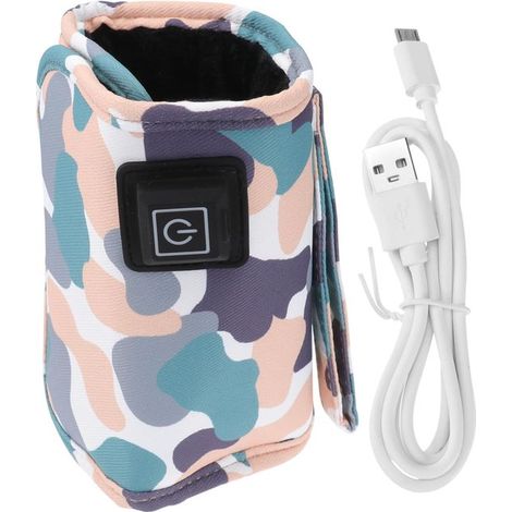Calientabiberones portátil USB ajustable con funda anticongelante y aislante térmico para biberones, apto para uso diario. (1/2)