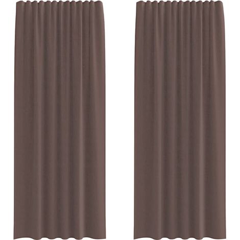 Maison Exclusive - Cortinas de gasa con trabillas 2 uds. marrón