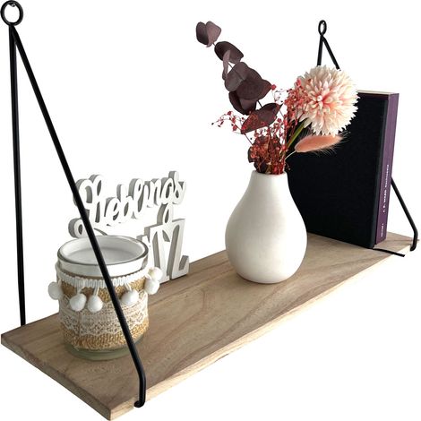 Wandregal LOFT, Paulownienholz, 50 x 29 x 15 cm (1/5)