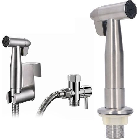 Pistolet de toilette à noyau en cuivre, sans pression, résistant aux hautes et basses pressions, durable, compatible avec les sorties d'eau de toutes tailles. (1/5)