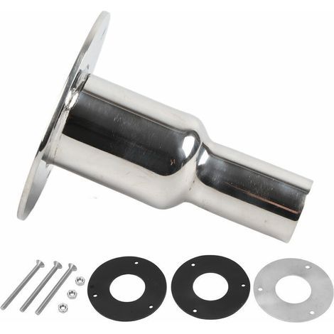 travers la coque d'échappement en acier inoxydable 316 poli miroir 24 mm OD pour chauffage diesel camion marin droit (1/5)