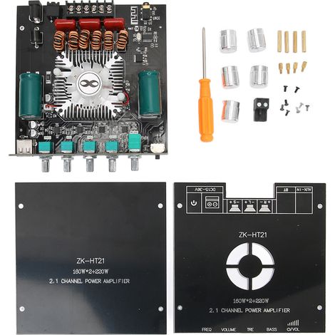 Amplificateur Audio Puissant 2.1 Canaux avec Ventilateur USB, Alimentation DC 15‑36V (1/5)