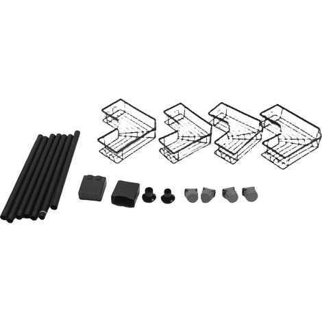 Étagère d'angle pour support de douche à 4 niveaux, hauteur réglable de 220 à 280 cm, organisateur de rangement de salle de bain en acier inoxydable avec paniers triangulaires pour évier de baignoire, (1/4)