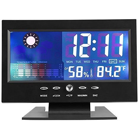 Thermomètre d'ambiance, hygromètre à thermomètre numérique, humidimètre de température à Moniteur intérieur avec Grand écran pour Chambre, Maison, Bureau, crèche, Noël (1/5)