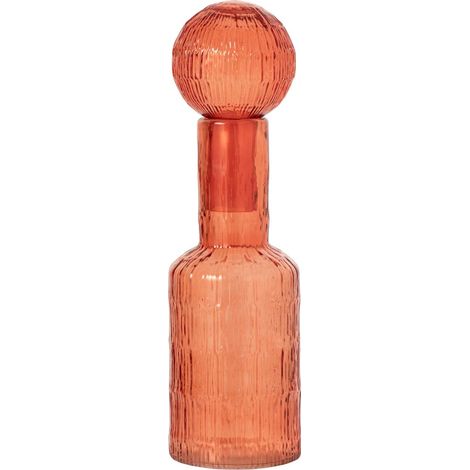 Bouteille Déco Striée en Verre "Kyoto" 45cm Orange (1/4)