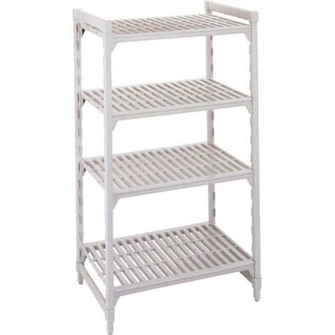 Etagère 4ét. claire-voie 500 x 1380 x 1800 mm blanc moucheté - Cambro