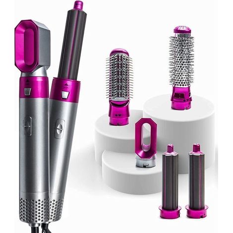 Brosse soufflante ionique 5 en 1 – Lissante, bouclante, volumisante – 2 niveaux de chaleur, 3 vitesses – Technologie d'ionisation pour cheveux brillants (1/5)