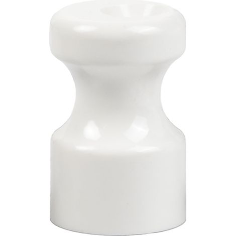 FANTON Isolatore in plastica bianco effetto ceramica Kit 50 isolatori Ø 16mm h 25 mm per installazioni cavo seta vintage completi di viti ottonate 84035-B50
