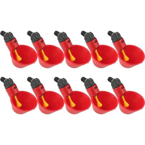 MINKUROW Bcc 10pcs Automatico Pollame Tazze D'acqua Bevitore Bovini Bevitore Pollo Gallina Alimentatore Sfondo Rosso Plastica Rosso Gregge Anatra Mangiatoia Per Uccelli (1/5)