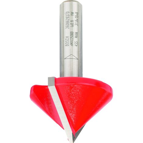 Bosch – Fraise à rainurer en V 8 mm – Diamètre de tige 8 mm – Pour rainures profondes dans plaques de plâtre – Longueur de travail 19 mm