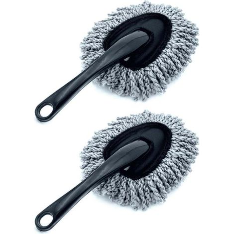 Lot de 2 brosses à poussière en microfibre ultra douce Irovami pour le nettoyage intérieur et extérieur de la voiture, de la maison, de la cuisine et de l'ordinateur. (1/4)