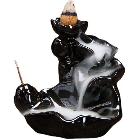 Porte-encens cascade à reflux conique en céramique, brûleur à encens en porcelaine artisanale, support pour bâtonnets d'encens