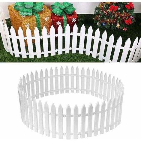20 Pcs Arbre De Noël Clôture en Plastique Blanc Palissade Arbre De Noël Maison Jardin Décoration De Fête De Mariage Miniature Jardin Clôture Herbe Pelouse Bord Clôture (1/5)