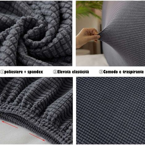 housse tete de lit,Housse de protection de tête de lit Housse De Tête De Lit Lavable Anti-poussière Pack complet 360 ° Gris 150 cm Convient pour une tête de lit 140-170 cm (1/4)