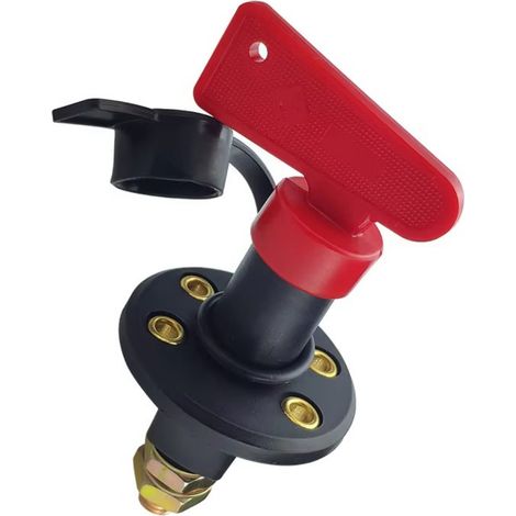 12V-24V Automotive Power Main Switch, Leakage Protection Rotary Twist Type, Double-Post Power Cut-off Battery Switch, 4-Hole (1/4)