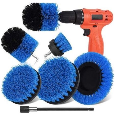 Brosse Nettoyage Perceuse 6PCS, Brosse pour Perceuse Voiture, Brosse pour Perceuse Brosse Nettoyage, pour Jantes Carrelage Tapis Baignoire Cuisine Toilettes Sol Bleu (1/5)