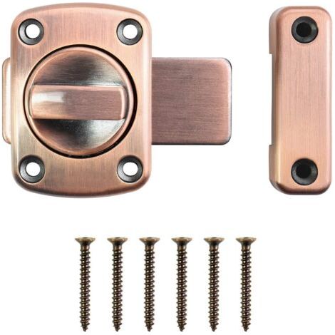 INHHUB Loquet Rotatif de Porte Loquet Tournant Verrou de Porte Interieure, Loquet pour Porte Salle de Bains Chambre Toilette, Bronze Rouge-INHHUB