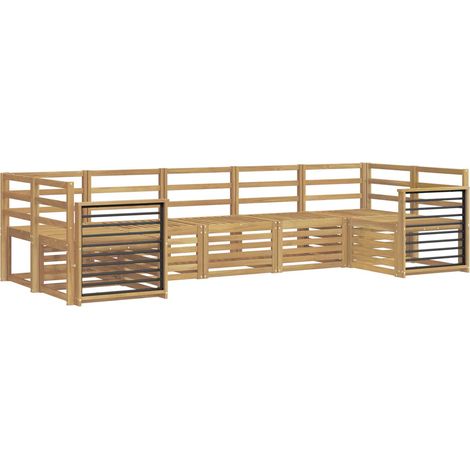 vidaXL Ensemble de canapés d'extérieur 7 pc Blanc Bois d'Acacia Massif