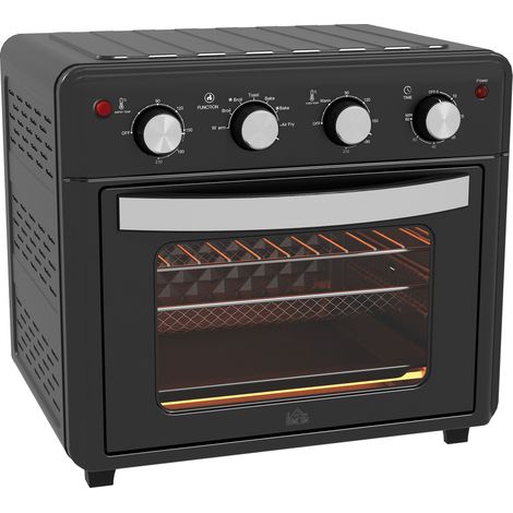 Mini-four à chaleur tournante 30 L, température 90–230 °C, avec plaque de cuisson, grille-pain, plateau à miettes et 7 modes de cuisson, parfait pour diverses préparations. (1/2)