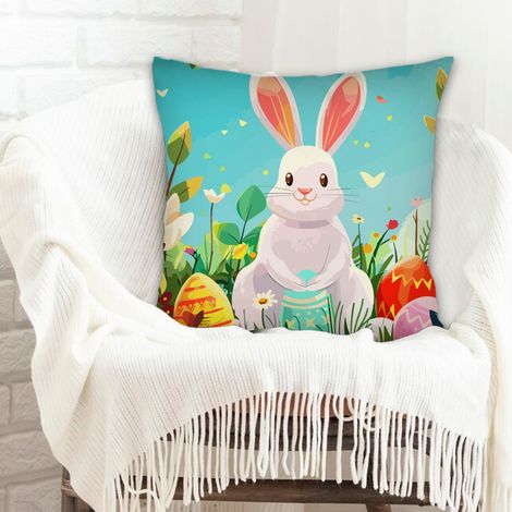 Housse de coussin carrée standard 45x45cm lavable en machine pour salon, chambre (1/5)