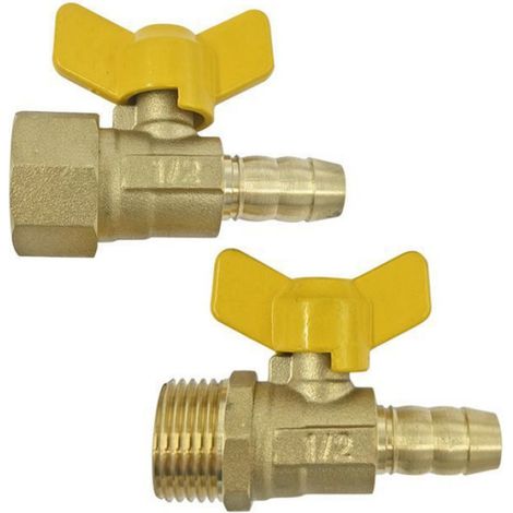 Vanne À Gaz Trois Voies - Cuivre Massif - Filetage Mâle - Pour Réseau Gaz Urbain Et Bouteilles GPL - 20 mm - 1 Pièce (1/3)