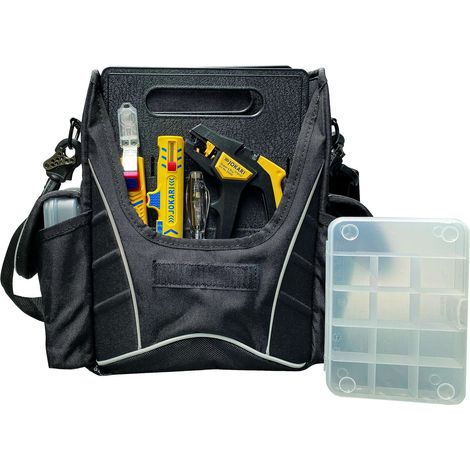 Sac azubit 490031-4 pièces (sac à outils, rempli avec dénudeur, pince à dénuder, testeur de phase et couteau à câble)