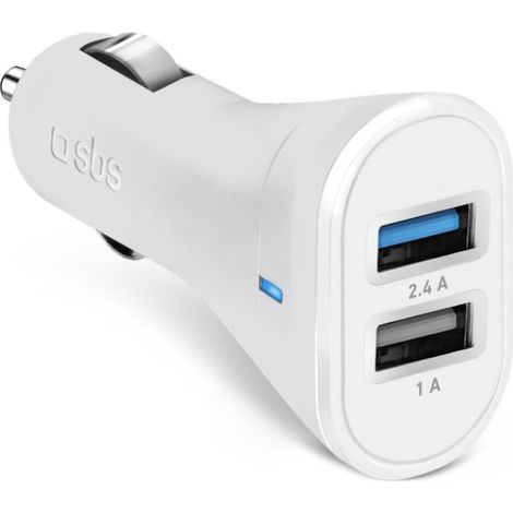 SBS TECR2USB24AWFAST cargador de dispositivo móvil Smartphone, Tableta Blanco Encendedor de cigarrillos Carga rápida Auto