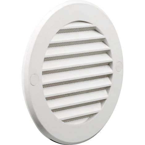 Grille de ventilation - 1 unité - Plastique PVC blanc - Protection insectes et flux d'air - Maison et garage - Diamètre 125 mm (1/5)