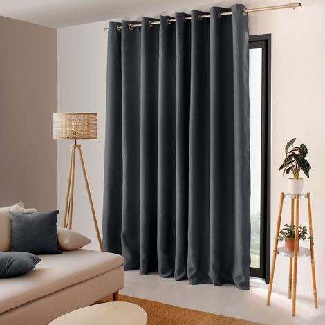 Rideau Occultant XL "Reglisse" 300x240cm Gris Foncé (1/2)